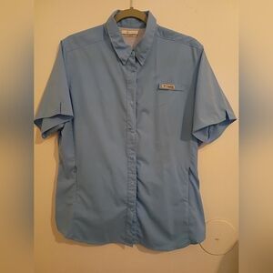 Columbia Men's Omni Shade PFG Light Blue Short Sleeve Shirt Sz‎ XL